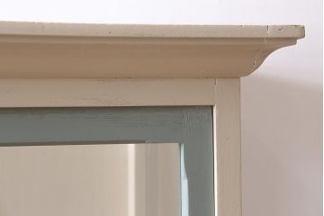 ペイント家具　大正昭和初期　三方ガラス　天板リメイク　フレンチスタイルにおすすめなガラスケース(ショーケース、陳列棚、飾り棚)(R-040936)