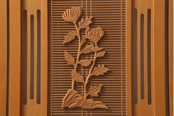 アンティーク家具　昭和中期　四君子(しくんし)　上質な空間作りにおすすめの四連折り畳み式パーテーション(衝立、仕切り)(R-040937)