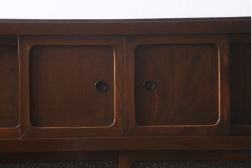 アンティーク家具　和製アンティーク　昭和初期　ダイヤガラスがレトロな雰囲気を醸し出す重ね戸棚(収納棚、引き出し、キャビネット)(R-040939)