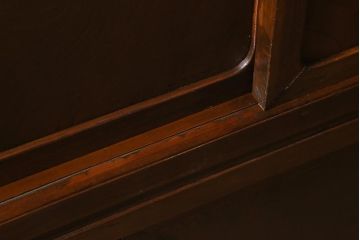 アンティーク家具　和製アンティーク　昭和初期　ダイヤガラスがレトロな雰囲気を醸し出す重ね戸棚(収納棚、引き出し、キャビネット)(R-040939)