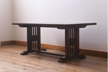 中古　九州民芸家具　シックなデザインが魅力のセンターテーブル(定価約33万円)(リビングテーブル)(R-040940)