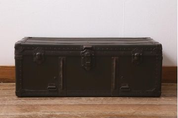 和製アンティーク　ビンテージスタイルにおすすめな船トランク(収納)(R-040943)