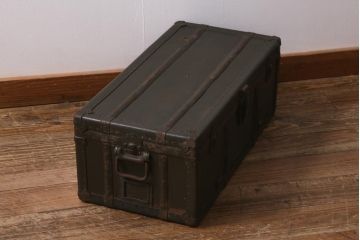 和製アンティーク　ビンテージスタイルにおすすめな船トランク(収納)(R-040943)