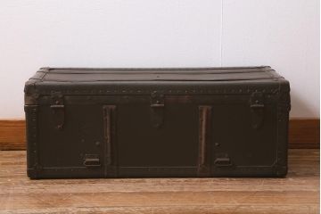 和製アンティーク　ビンテージスタイルにおすすめな船トランク(収納)(R-040943)