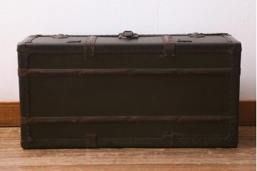 和製アンティーク　ビンテージスタイルにおすすめな船トランク(収納)(R-040943)