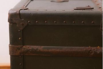 和製アンティーク　ビンテージスタイルにおすすめな船トランク(収納)(R-040943)