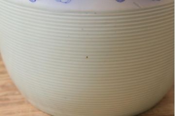 アンティーク雑貨　和製アンティーク　鶴の図　淡い色味が優しげな瀬戸火鉢(鉢カバー)(R-040998)