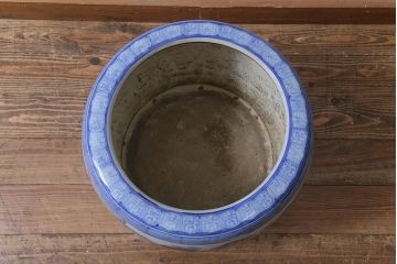 アンティーク雑貨　昭和初期　山水図　風情溢れる瀬戸火鉢(鉢カバー)(R-041001)