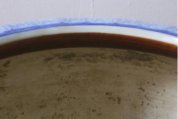 アンティーク雑貨　昭和初期　山水図　風情溢れる瀬戸火鉢(鉢カバー)(R-041001)