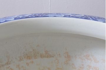 アンティーク雑貨　昭和初期　牡丹・山水図　風情溢れる瀬戸火鉢(鉢カバー)(R-041002)