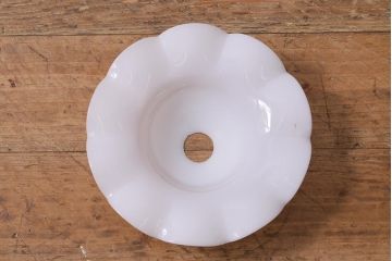 イギリスヴィンテージ照明　可愛らしいフリルシェードのペンダントライト(ランプシェード、天井照明、ビンテージ)(R-041015)