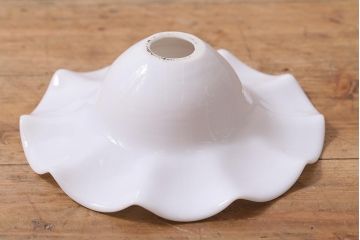 イギリスヴィンテージ照明　可愛らしいフリルシェードのペンダントライト(ランプシェード、天井照明、ビンテージ)(R-041016)