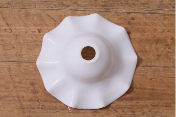 イギリスヴィンテージ照明　可愛らしいフリルシェードのペンダントライト(ランプシェード、天井照明、ビンテージ)(R-041017)