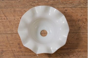 イギリスヴィンテージ照明　フリルシェードが可愛らしいペンダントライト(ランプシェード、天井照明、ビンテージ)(R-041019)