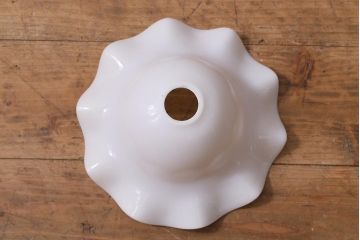 イギリスヴィンテージ照明　可愛らしいフリルシェードのペンダントライト(ランプシェード、天井照明、ビンテージ)(R-041023)