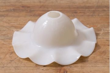 イギリスヴィンテージ照明　フリルシェードが可愛らしいペンダントライト(ランプシェード、天井照明、ビンテージ)(R-041024)