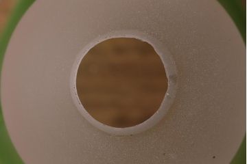 ヴィンテージ照明　イギリスビンテージ　フロストガラス　グリーンカラーがアクセントの小振りなペンダントライト(天井照明、シェード、吊り下げ照明)(R-041029)