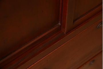 アンティーク家具　ヒノキ材天板リメイク　レトロなチェスト(サイドキャビネット、収納棚、テレビ台)(R-041032)