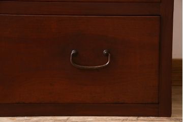 アンティーク家具　ヒノキ材天板リメイク　レトロなチェスト(サイドキャビネット、収納棚、テレビ台)(R-041032)