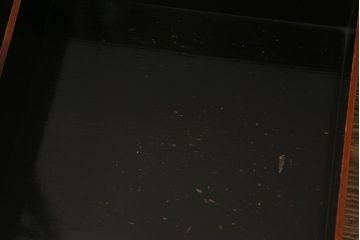 アンティーク雑貨　2段　庄内　家紋入り　総ケヤキ材　漆塗りが施された木製のおかもち(岡持ち)(R-041039)