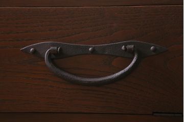 ラフジュ工房オリジナル　古金具リメイク　前板栗材　ヒノキ材　フラップダウン扉が使いやすい和モダンなコーナーテレビ台(キャビネット、テレビボード、収納棚)(R-041040)