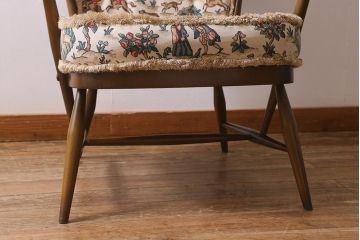 ヴィンテージ家具　ERCOL(アーコール)　エバーグリーン　ハイバック　クラシカルな佇まいが魅力の1人掛けイージーチェア(ラウンジチェア、アームチェア、椅子、ソファ、ビンテージ)(R-041044)