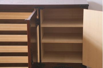 当店リメイク家具　伝統民芸　岩谷堂箪笥　衣装盆・収納棚2way　脚付サイドボード(衣装箪笥、収納棚)(R-041045)