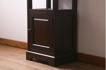 中古　北海道民芸家具　シックなお部屋にも似合う電話台(サイドテーブル、ナイトテーブル)(R-041053)