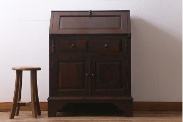 中古　松本民芸家具　気品溢れる佇まいが魅力的なライティングビューロー(簿記机、在宅ワーク、在宅用ワークデスク、机、在宅ワーク、在宅用引き出し)(R-041054)