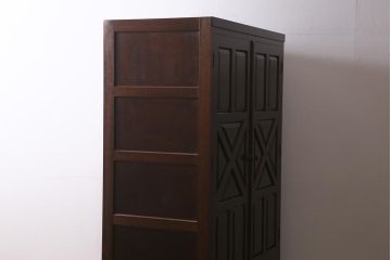 中古　松本民芸家具　落ち着いた雰囲気が魅力的なワードローブ(洋服タンス、チェスト、衣装箪笥)(定価約47万円)(R-041055)