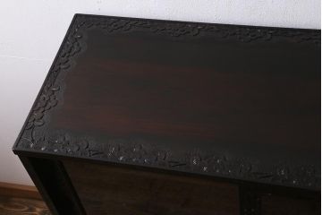 中古　軽井沢彫り　桜の意匠が見事な職人技が光るサイドボード(サイドキャビネット、収納棚)(R-041065)