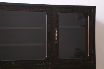 中古　軽井沢彫り　桜の意匠が見事な職人技が光るサイドボード(サイドキャビネット、収納棚)(R-041065)