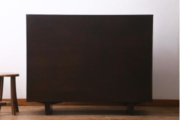 中古　軽井沢彫り　桜の意匠が見事な職人技が光るサイドボード(サイドキャビネット、収納棚)(R-041065)