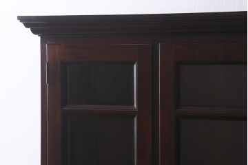 ヴィンテージ家具　松本民芸家具　収納力たっぷりの高級感漂うD型食器棚(カップボード、飾り棚、収納棚、本箱、ビンテージ)(R-041068)