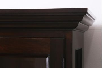 ヴィンテージ家具　松本民芸家具　収納力たっぷりの高級感漂うD型食器棚(カップボード、飾り棚、収納棚、本箱、ビンテージ)(R-041068)