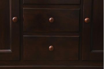 ヴィンテージ家具　松本民芸家具　収納力たっぷりの高級感漂うD型食器棚(カップボード、飾り棚、収納棚、本箱、ビンテージ)(R-041068)