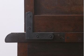 ヴィンテージ家具　松本民芸家具　収納力たっぷりの高級感漂うD型食器棚(カップボード、飾り棚、収納棚、本箱、ビンテージ)(R-041068)