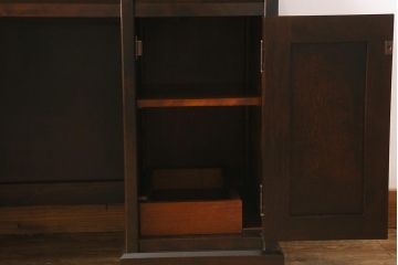 中古　北海道民芸家具　和洋どちらにも合わせやすい深みのある色味が魅力のドレッサー(鏡台)(R-041070)