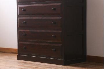 中古　松本民芸家具　D型整理タンスI　和洋どちらにも馴染む上品な佇まいのチェスト(衣装タンス、引き出し)(定価約30万円)(R-041073)