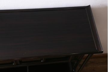 中古　民芸家具　黒檀　アジアンテイストにもおすすめな上品な意匠の茶棚(飾り棚、収納棚)(R-041074)