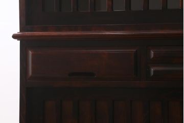 中古　神居民芸家具　カバ材　和モダンな空間づくりにおすすめな食器戸棚(食器棚、水屋、キャビネット)(R-041077)