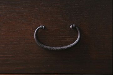 ラフジュ工房オリジナル　古建具リメイク　引き出し付き　障子貼りに組子が映える和モダンなキャビネット(戸棚、リビングボード)(R-041078)