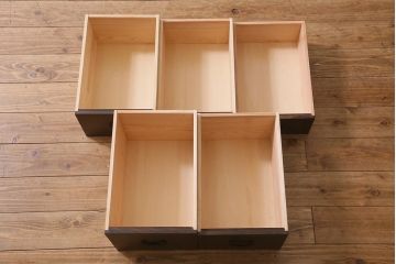 ラフジュ工房オリジナル　古建具リメイク　引き出し付き　障子貼りに組子が映える和モダンなキャビネット(戸棚、リビングボード)(R-041078)