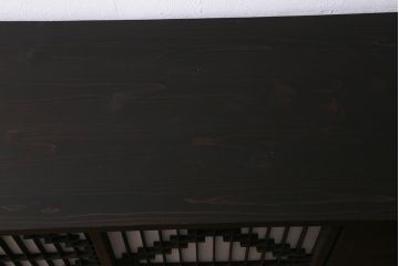 ラフジュ工房オリジナル　古建具リメイク　引き出し付き　風情漂う組子書院戸のキャビネット(戸棚、リビングボード)(R-041079)