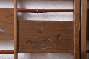 ビンテージ家具　昭和後期　凝ったデザインが魅力的な四連折り畳み式パーテーション(つい立て、衝立、仕切り)(R-041080)