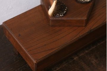アンティーク雑貨　明治大正期　ケヤキ台　鹿角　刀掛(刀置き、飾り台)(R-041083)