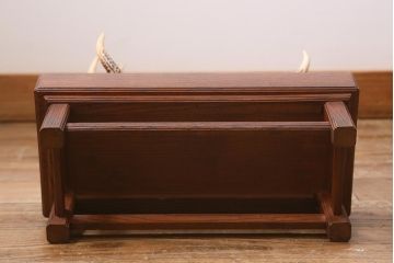 アンティーク雑貨　明治大正期　ケヤキ台　鹿角　刀掛(刀置き、飾り台)(R-041083)