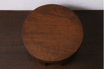 アンティーク雑貨　総ケヤキ材　味わいのある古い花台(飾り台、DIY)(R-041084)