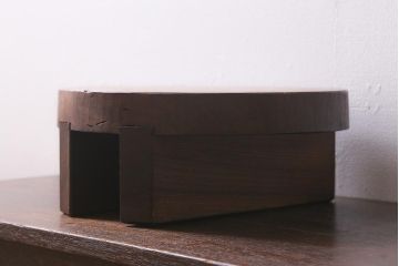 アンティーク雑貨　総ケヤキ材　味わいのある古い花台(飾り台、DIY)(R-041084)