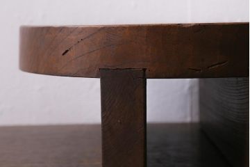 アンティーク雑貨　総ケヤキ材　味わいのある古い花台(飾り台、DIY)(R-041084)